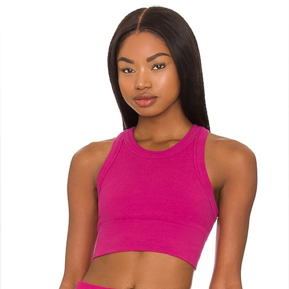 Alo seamless delight high neck bra in Magenta BNWT